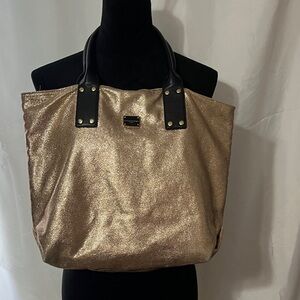 Catherine Malandrino Gold Tote with Black Handles